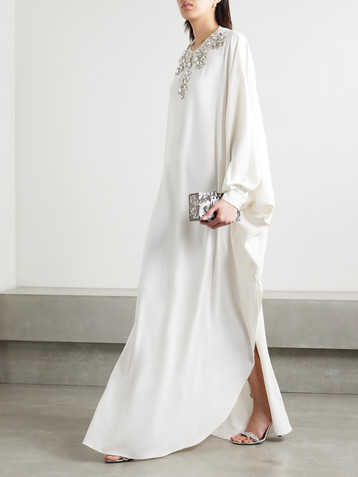 Zuhair Murad Draped crystal-embellished cady gown
