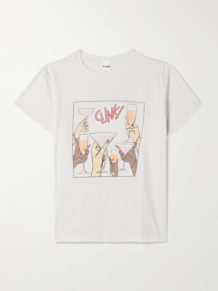 RE/DONE Cheers Printed Cotton-jersey T-shirt