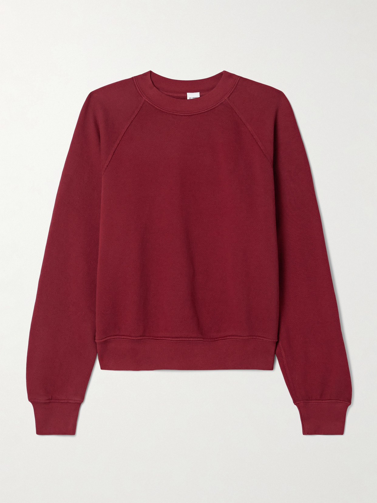Re/done Cotton-jersey Sweatshirt In Burgundy