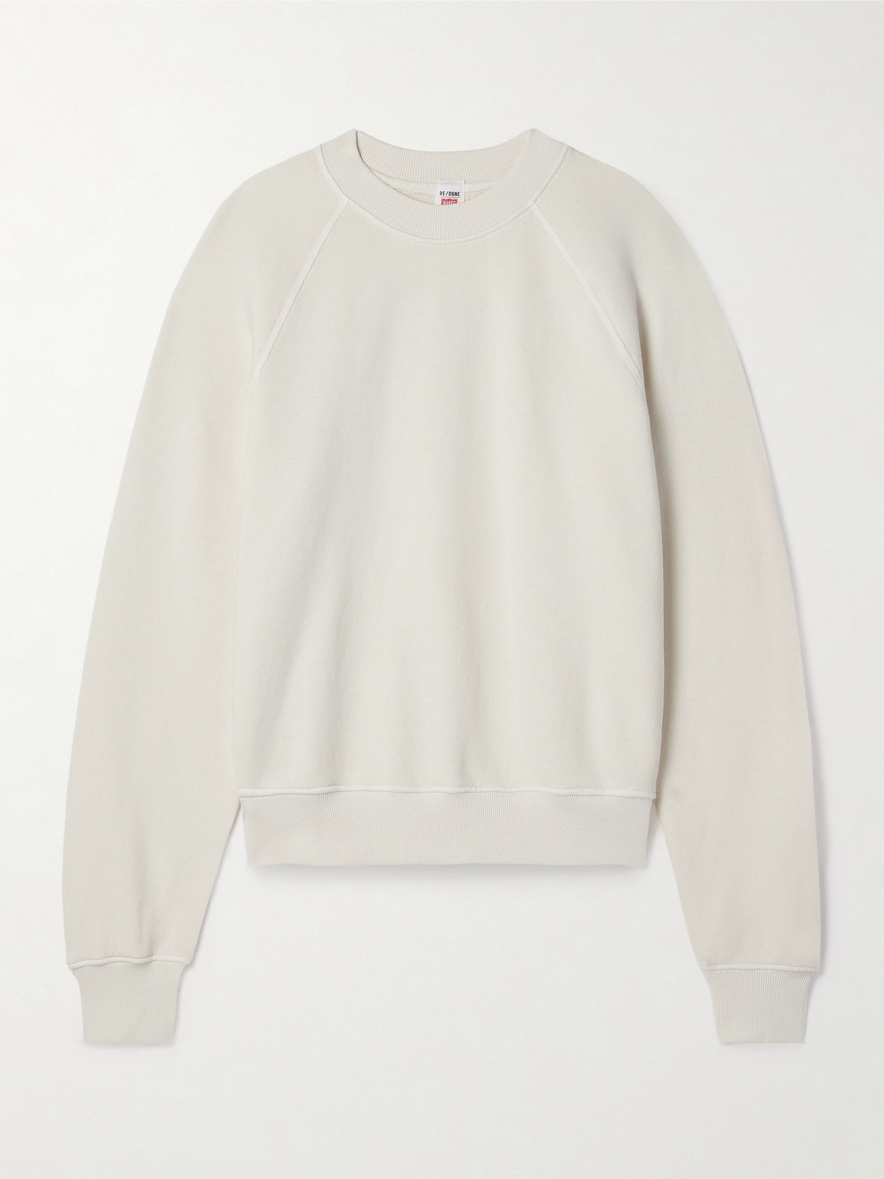 Re/done Cotton-jersey Sweatshirt In Off-white