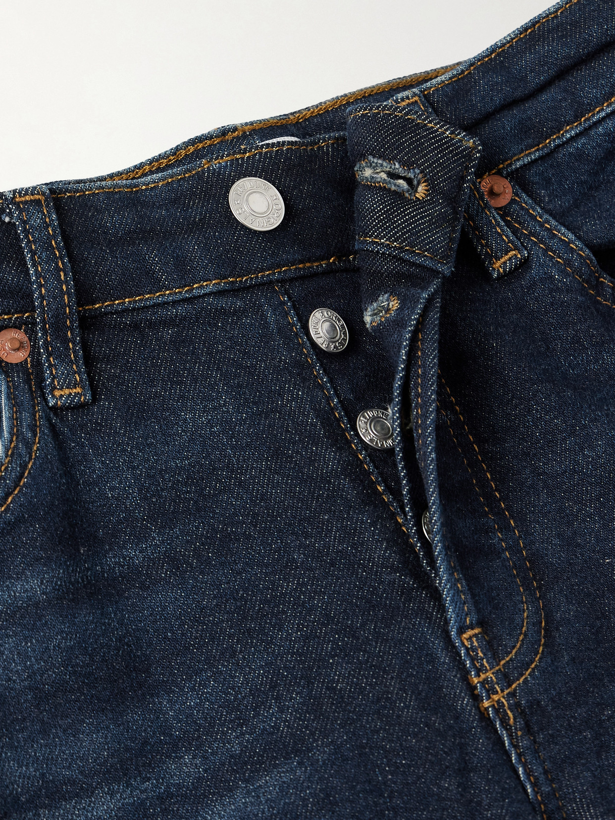 Re/done Cropped Mid-rise Straight-leg Jeans In Blue