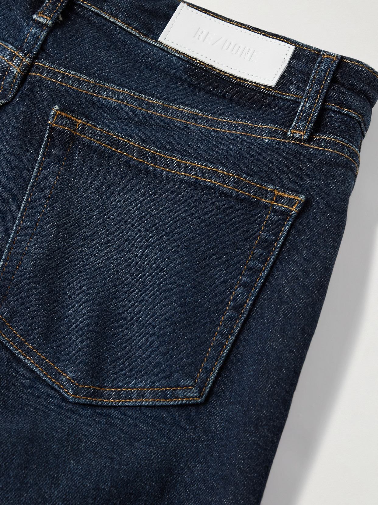 Re/done Cropped Mid-rise Straight-leg Jeans In Blue