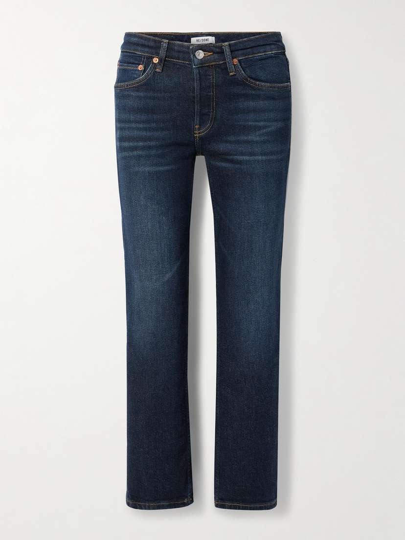 RE/DONE Cropped Mid-rise Straight-leg Jeans