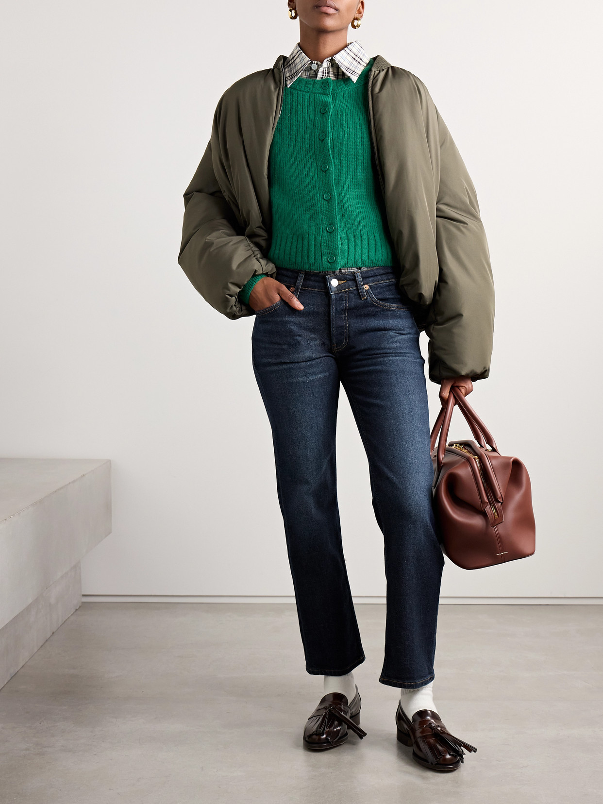 Re/done Cropped Mid-rise Straight-leg Jeans In Blue