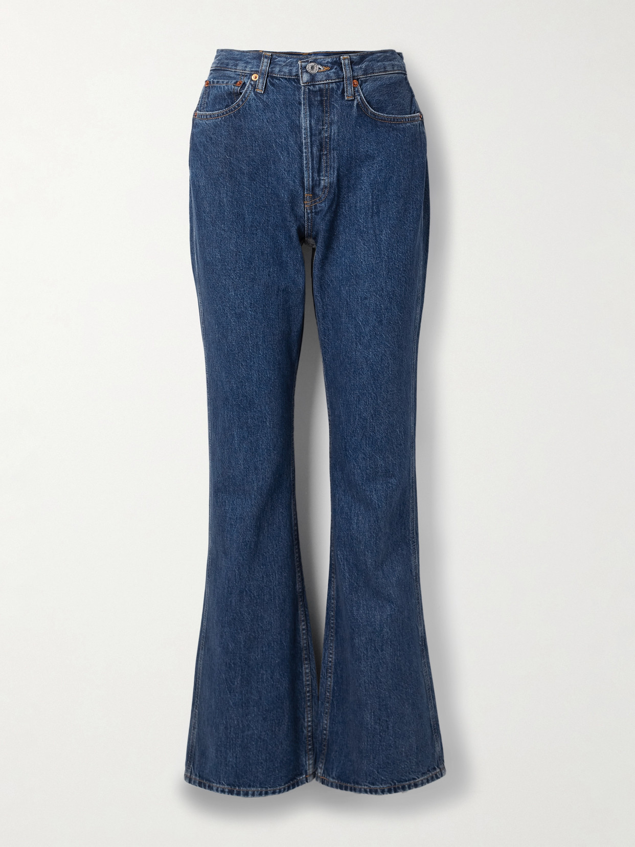 Re/done The Riding Jean High-rise Flared Jeans In Blue