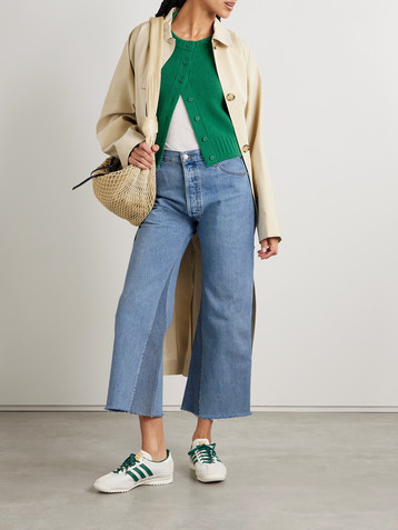 RE/DONE + Levi's cropped frayed high-rise wide-leg jeans
