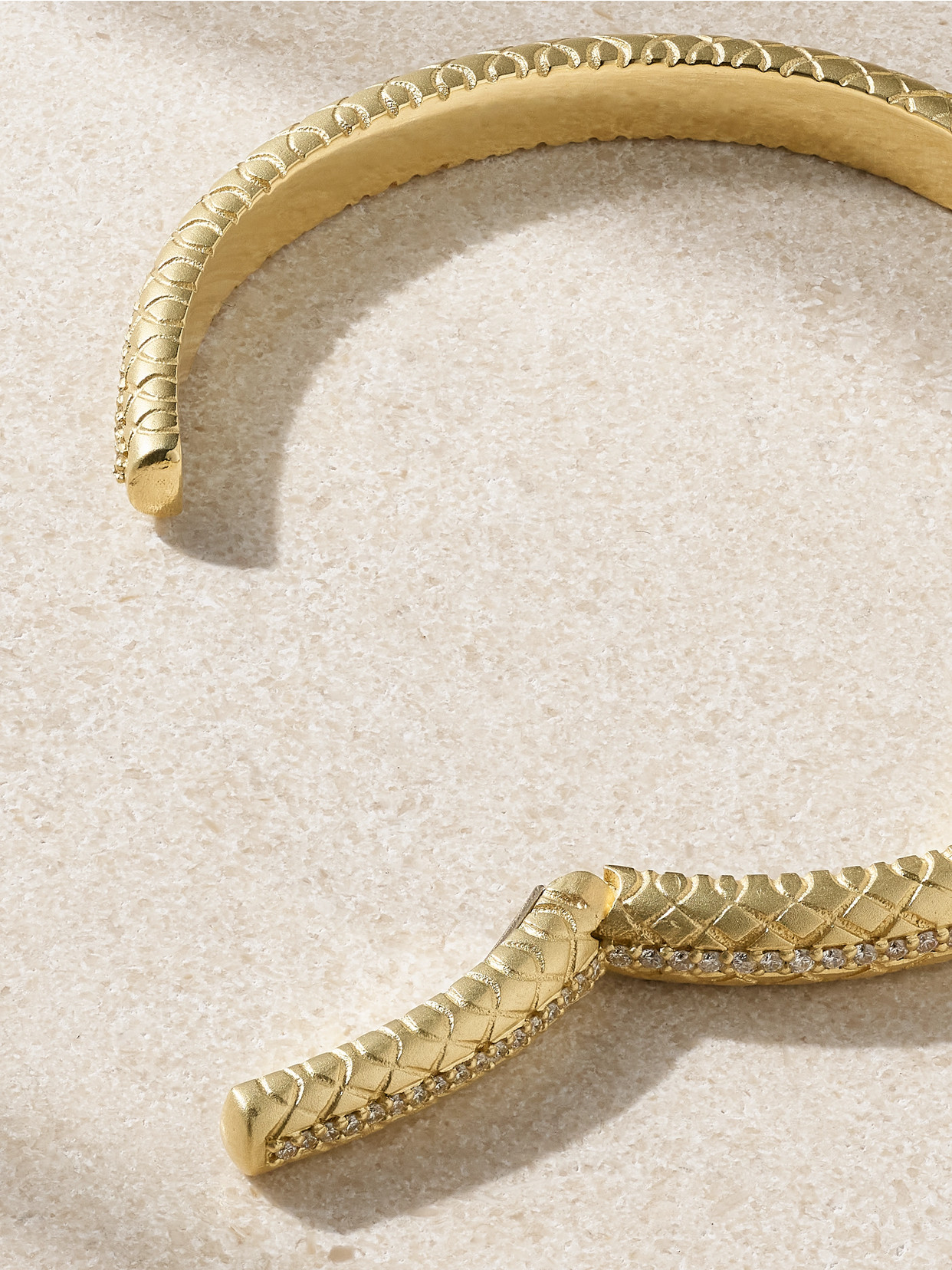 Jenna Blake Snake 18-karat Gold Diamond Cuff In Gold