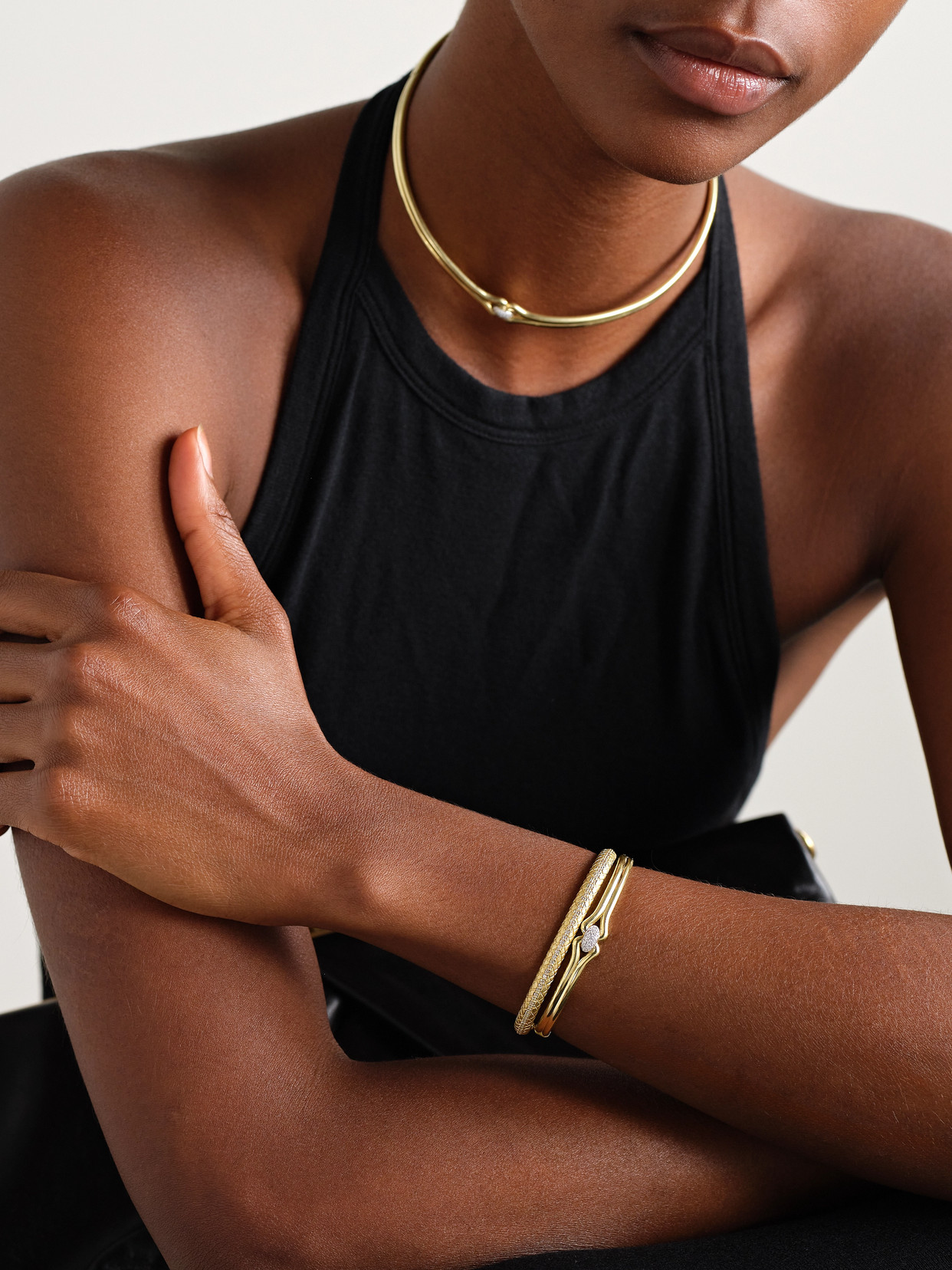 Jenna Blake Snake 18-karat Gold Diamond Cuff In Gold