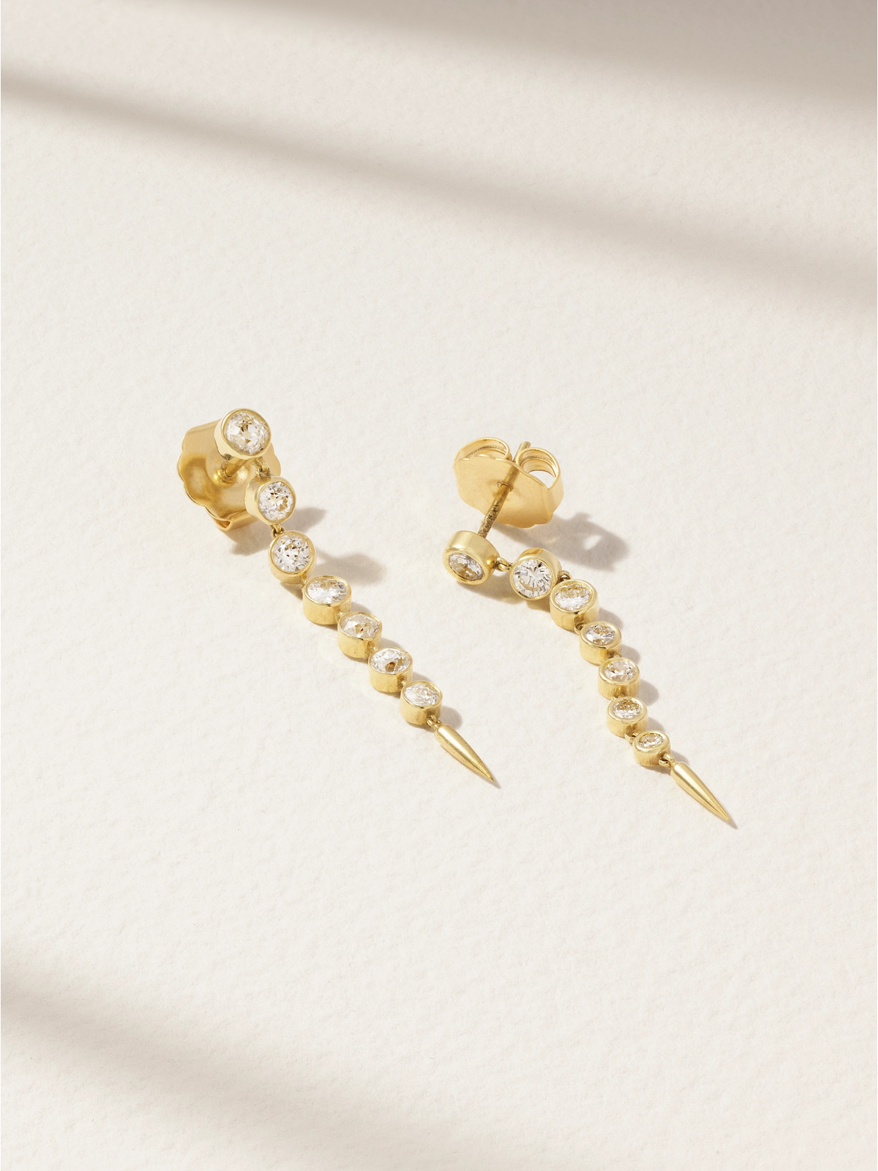 Jenna Blake 18-karat Gold Diamond Earrings In Silver