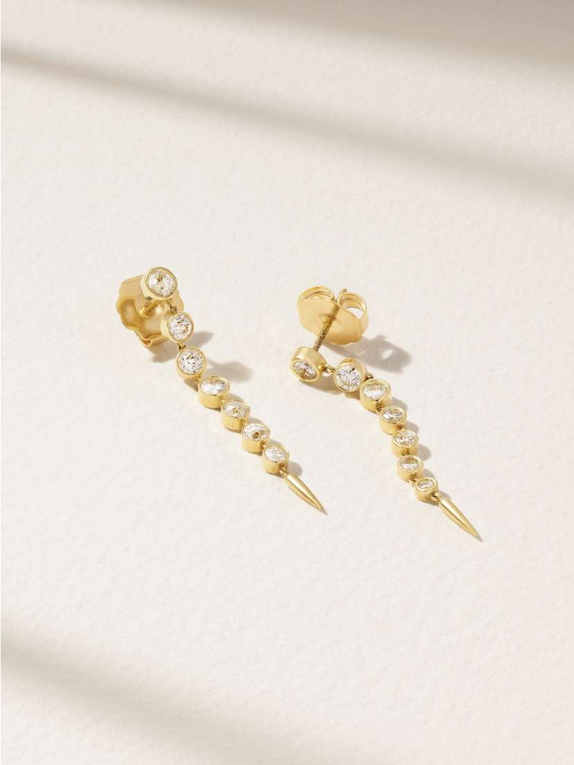 Jenna Blake 18-karat Gold Diamond Earrings