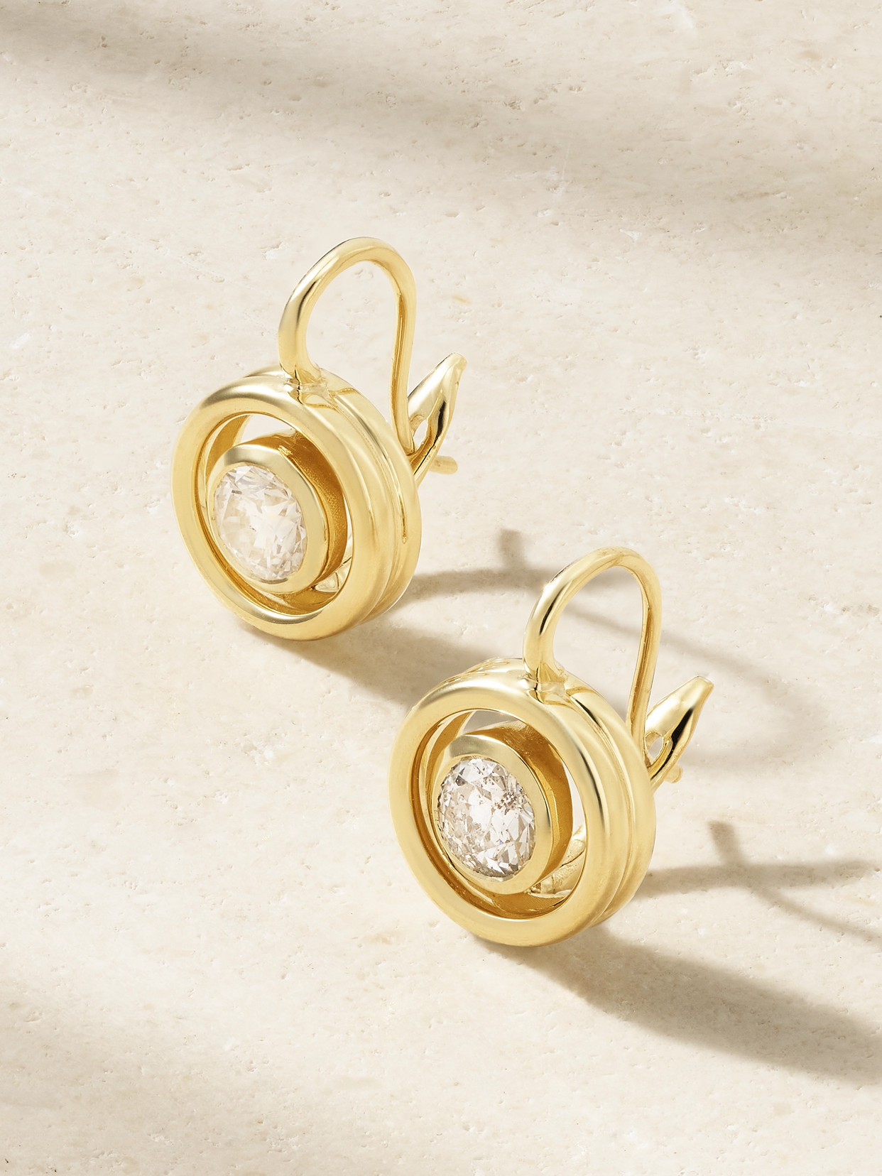 Jenna Blake Shadow 18-karat Gold Diamond Earrings In Silver