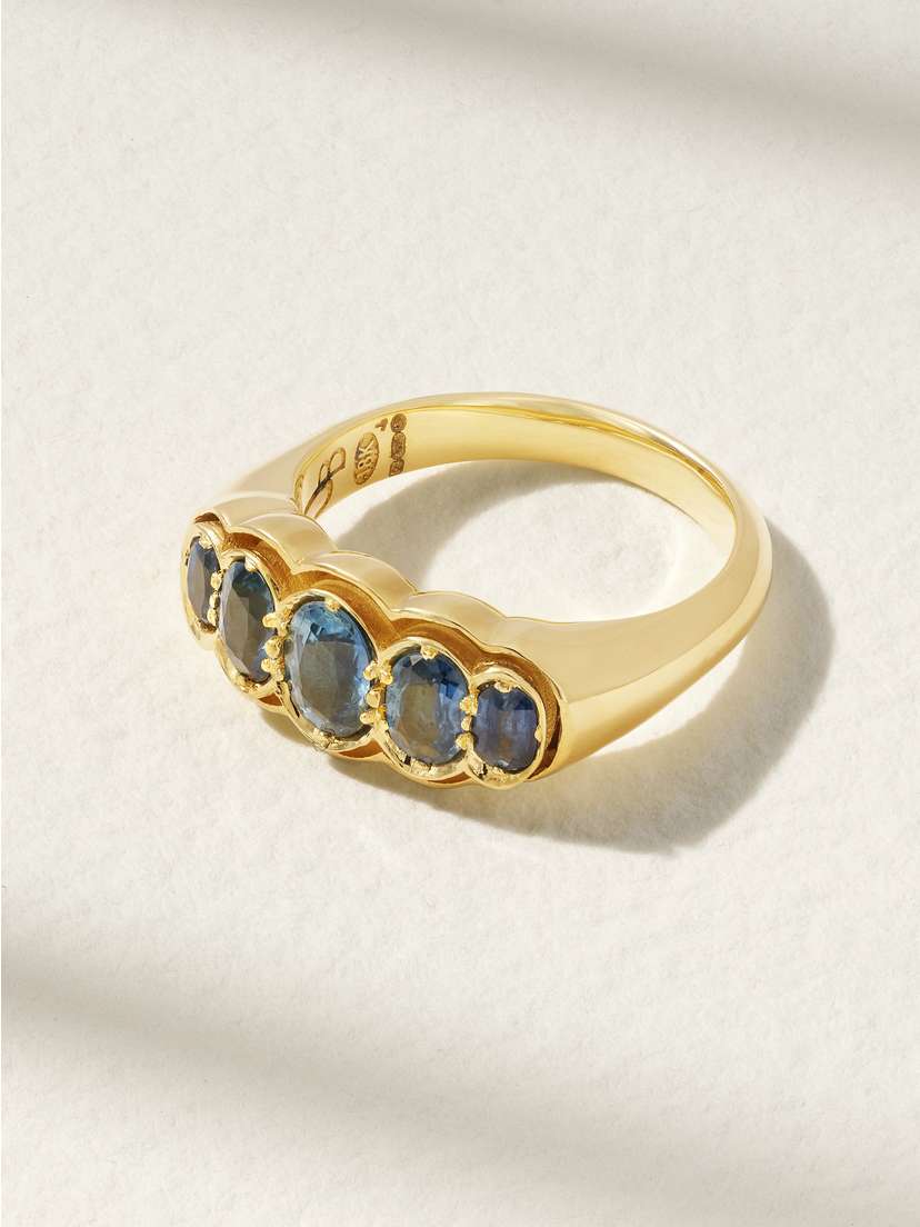 Jenna Blake New Victorian 18-karat Gold Sapphire Ring