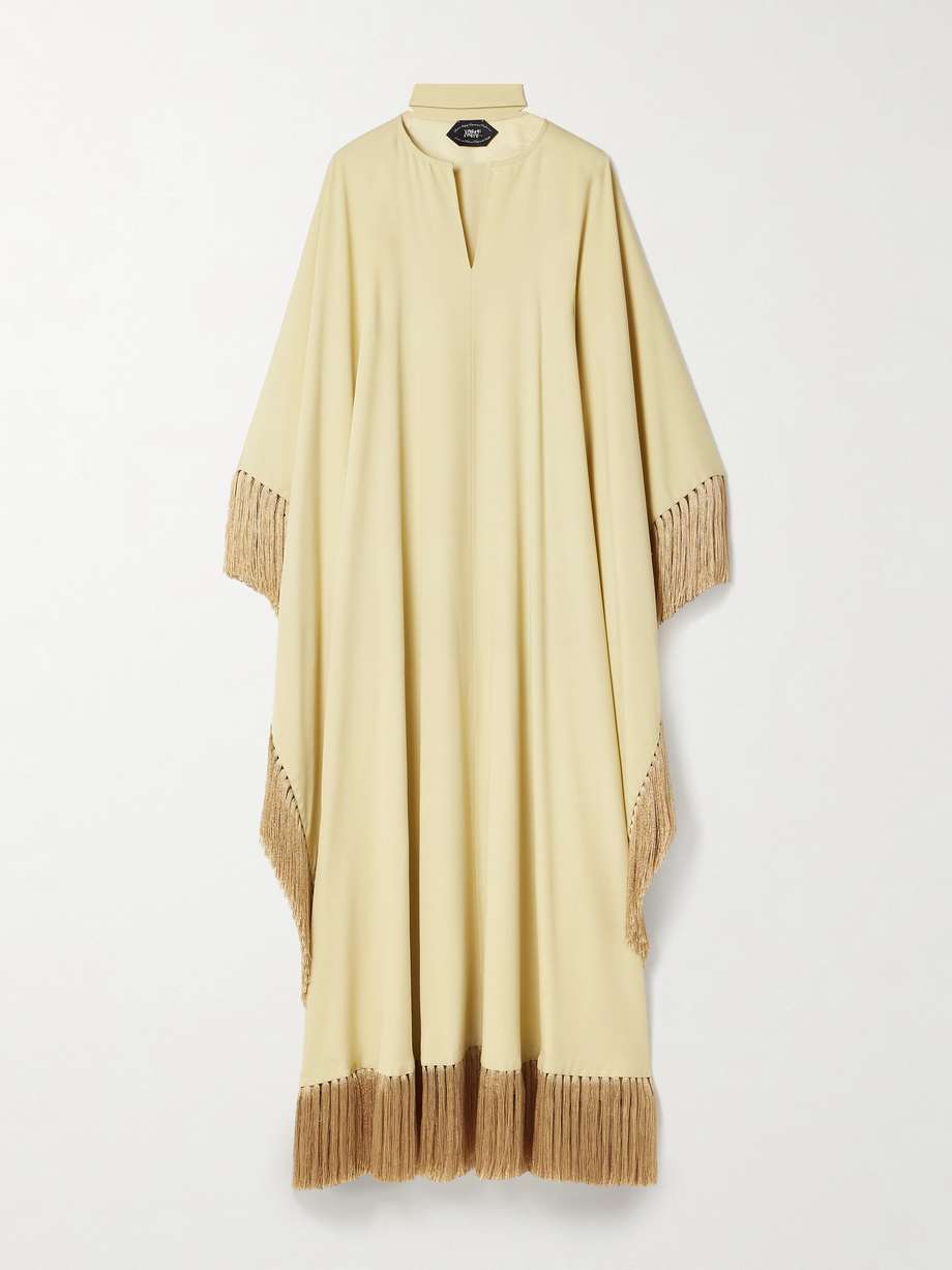 mrs ross fringed crepe kaftan