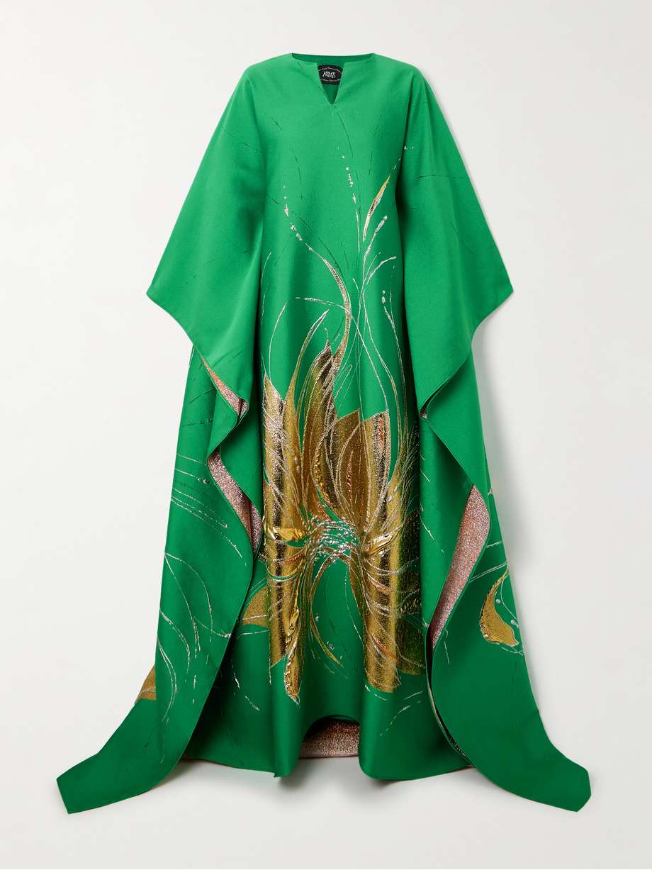 iman metallic jacquard kaftan