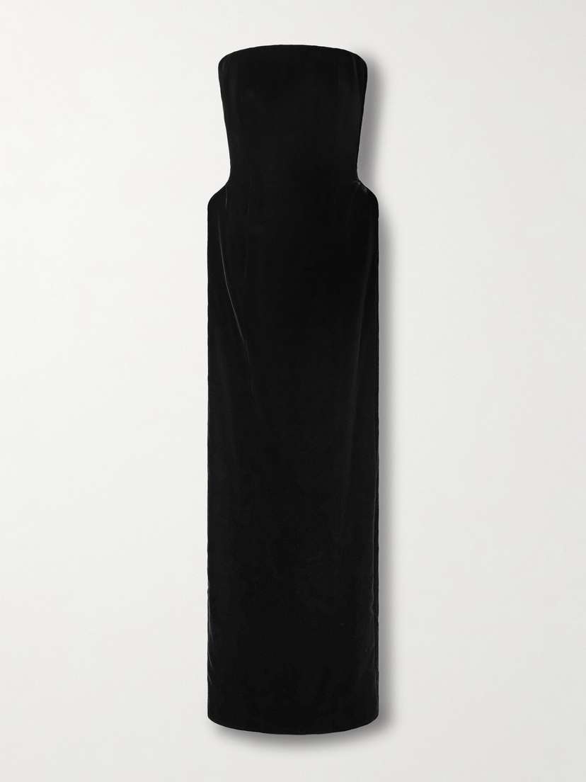 Balenciaga Strapless Velvet Gown