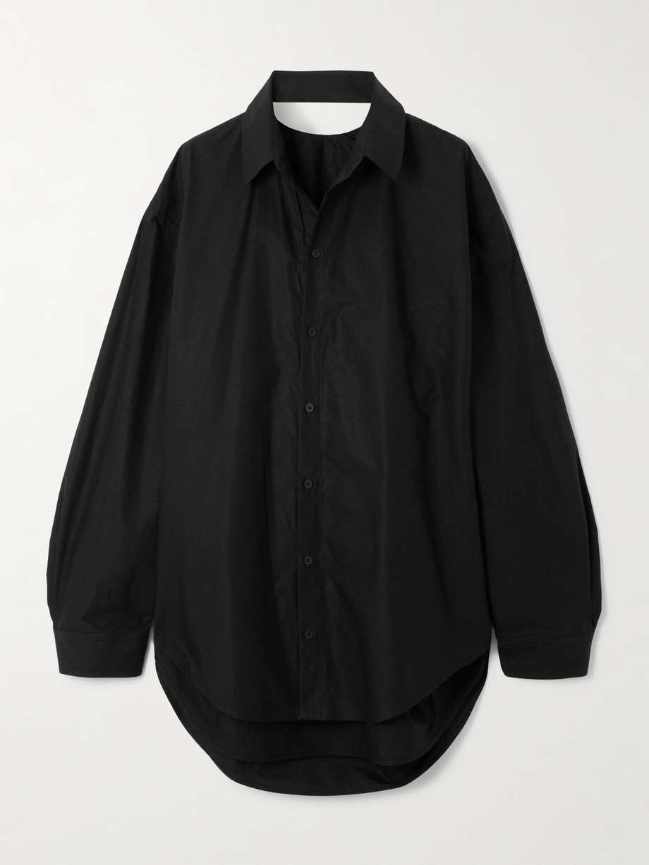 cotton-poplin mini shirt dress
