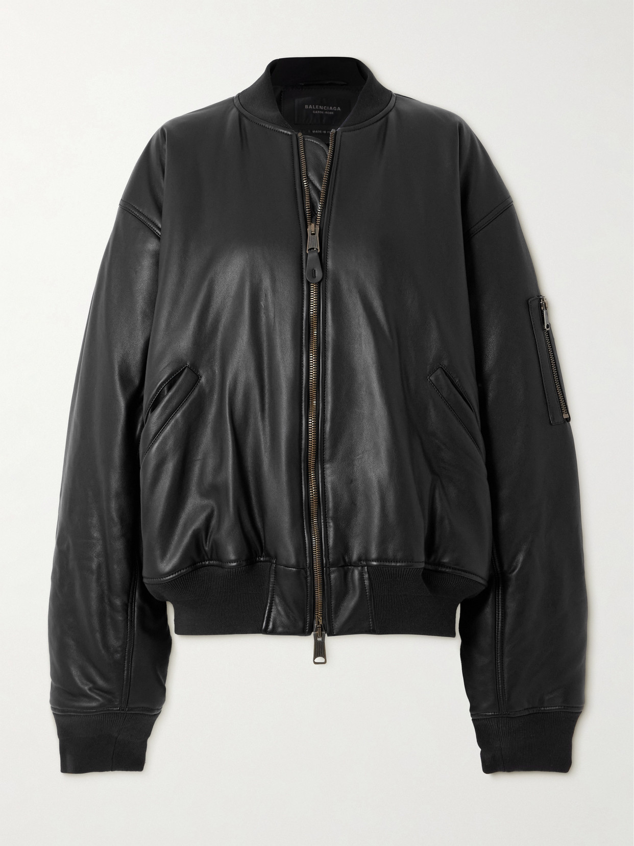 Oversized Leather Bomber Jacket