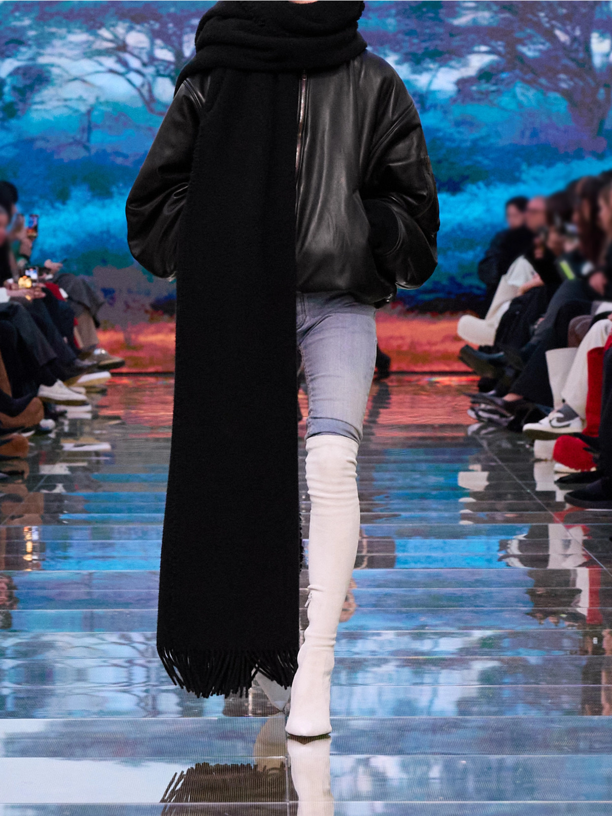 Oversized Leather Bomber Jacket
