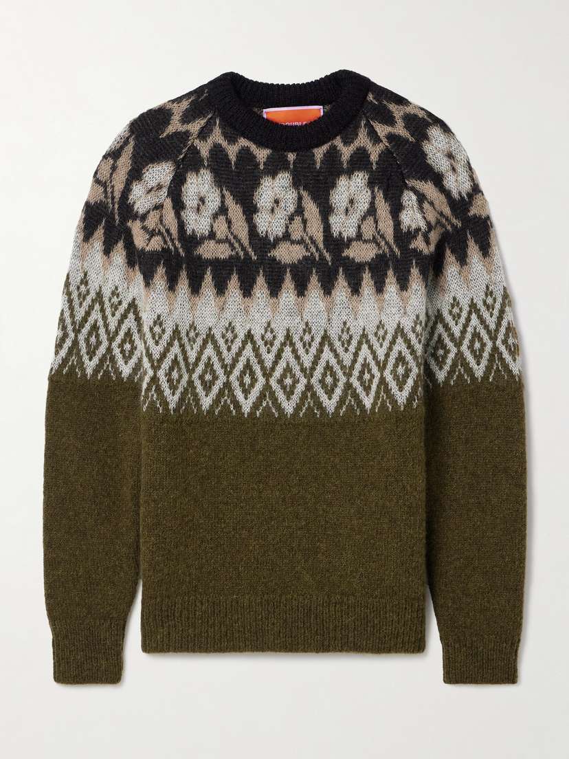 La DoubleJ Slope Brushed Jacquard-knit Sweater