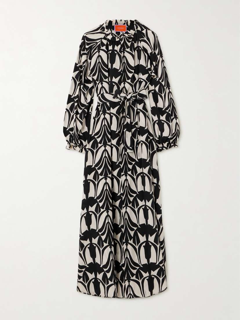 La DoubleJ Cerere Printed Silk Crepe De Chine Maxi Dress