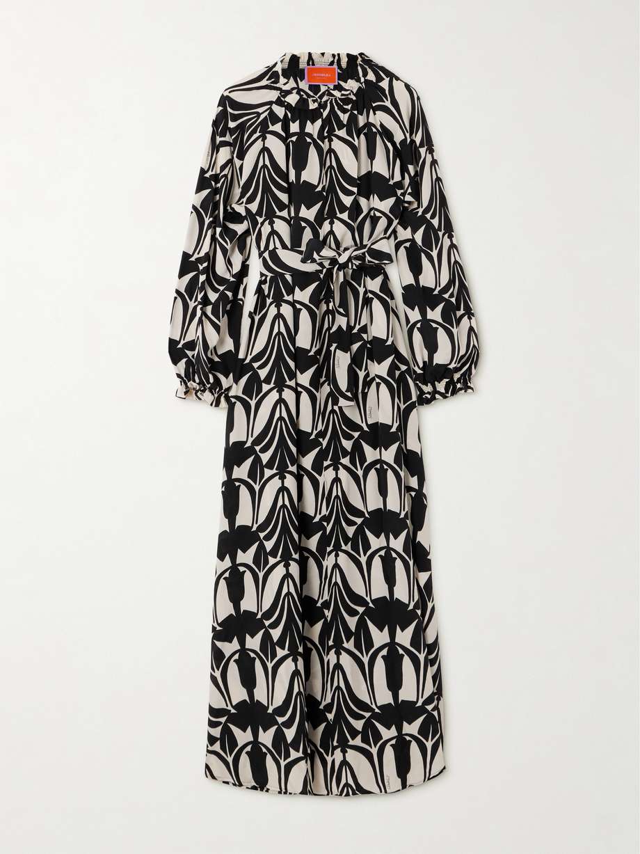 cerere printed silk crepe de chine maxi dress