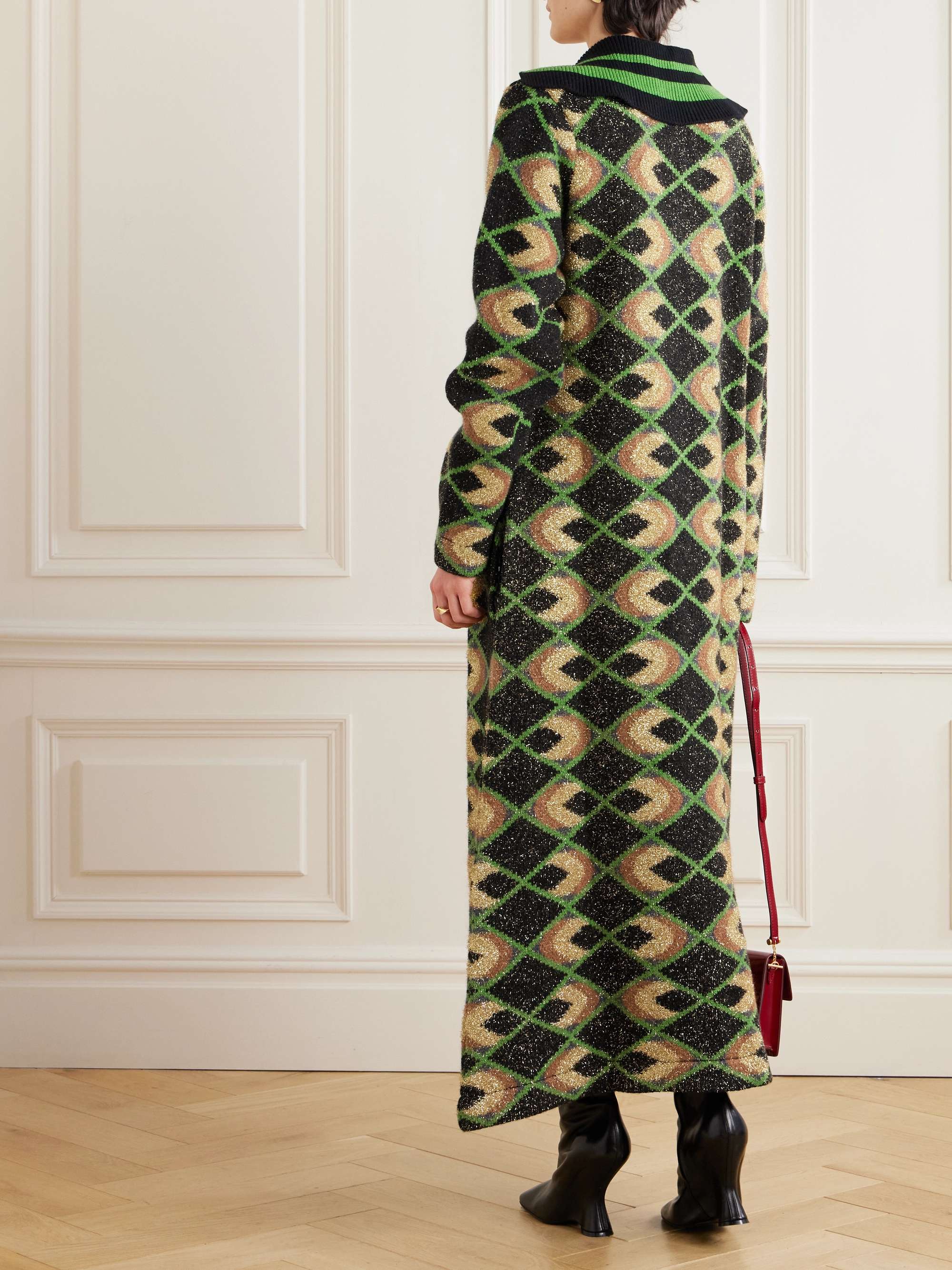 LA DOUBLEJ Metallic jacquard-knit coat | NET-A-PORTER