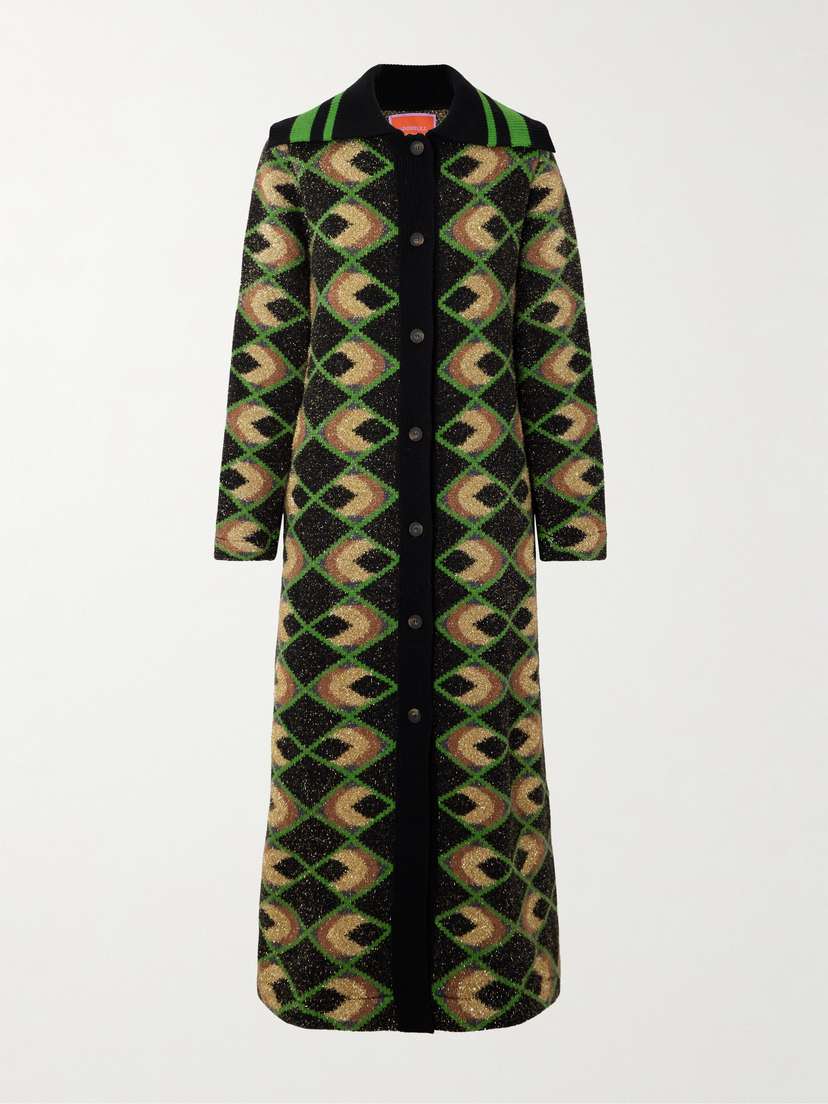 La DoubleJ Metallic Jacquard-knit Coat