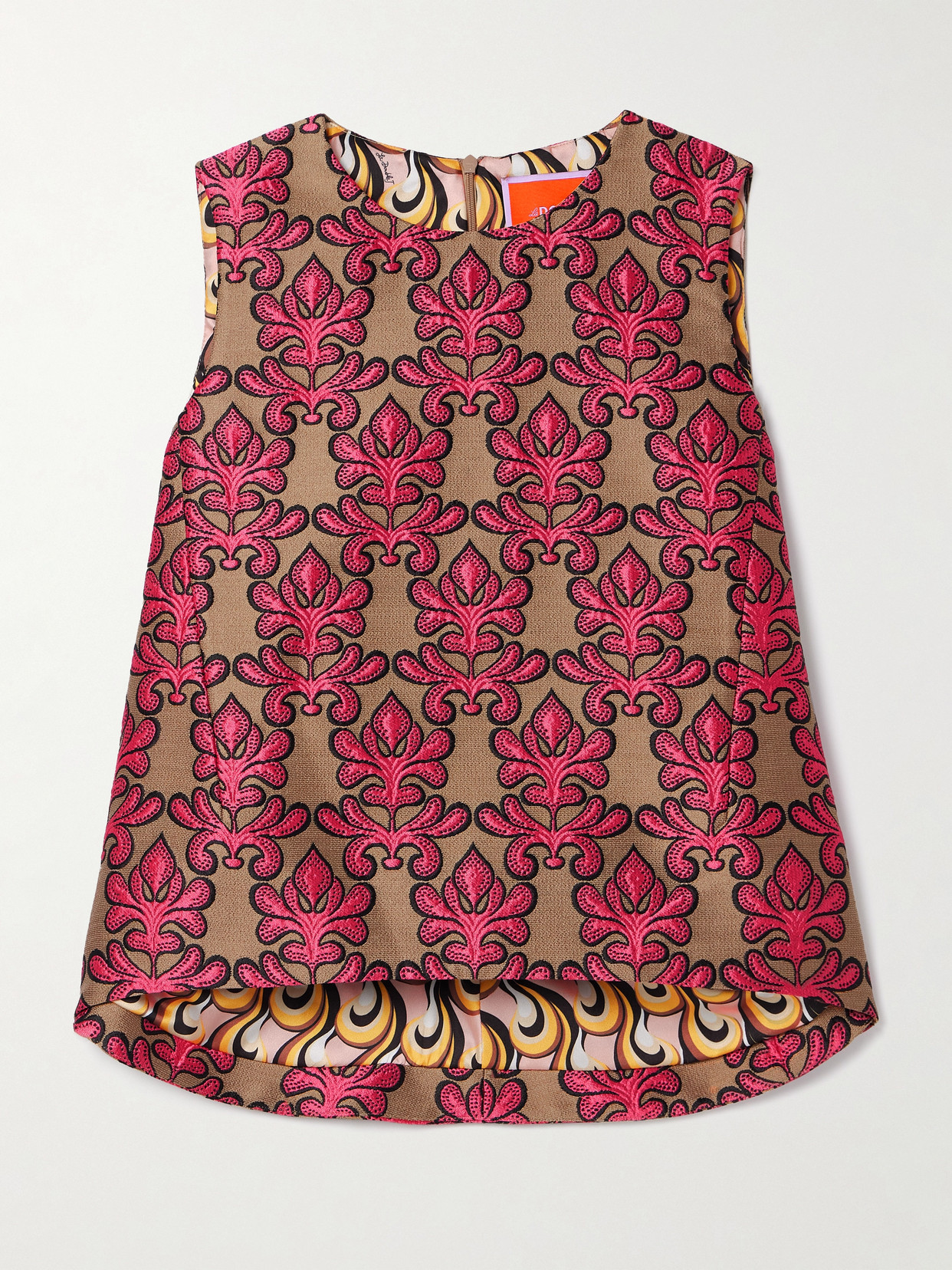 La Doublej La Scala Asymmetric Cotton-blend Jacquard Top In Pink