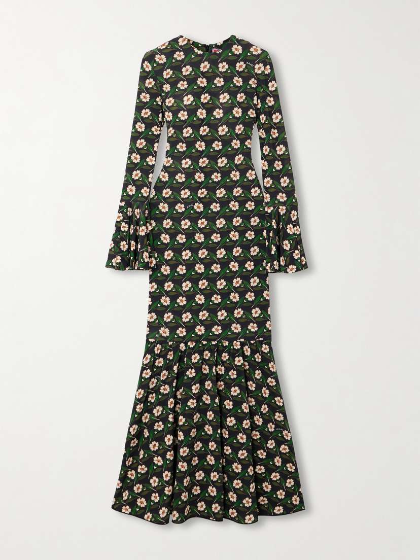 La DoubleJ Alba Floral-print Stretch-jersey Maxi Dress