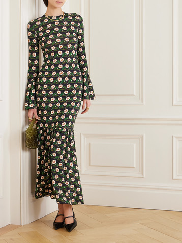 La DoubleJ Alba floral-print stretch-jersey maxi dress