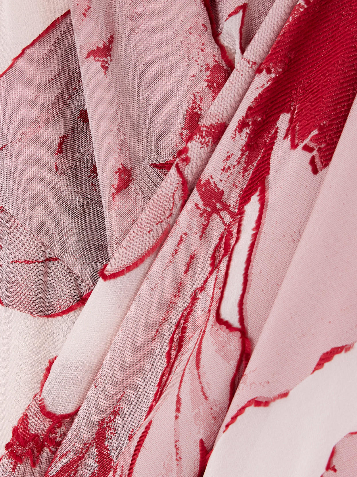 La Doublej Printed Silk-blend Chiffon Maxi Dress In Red