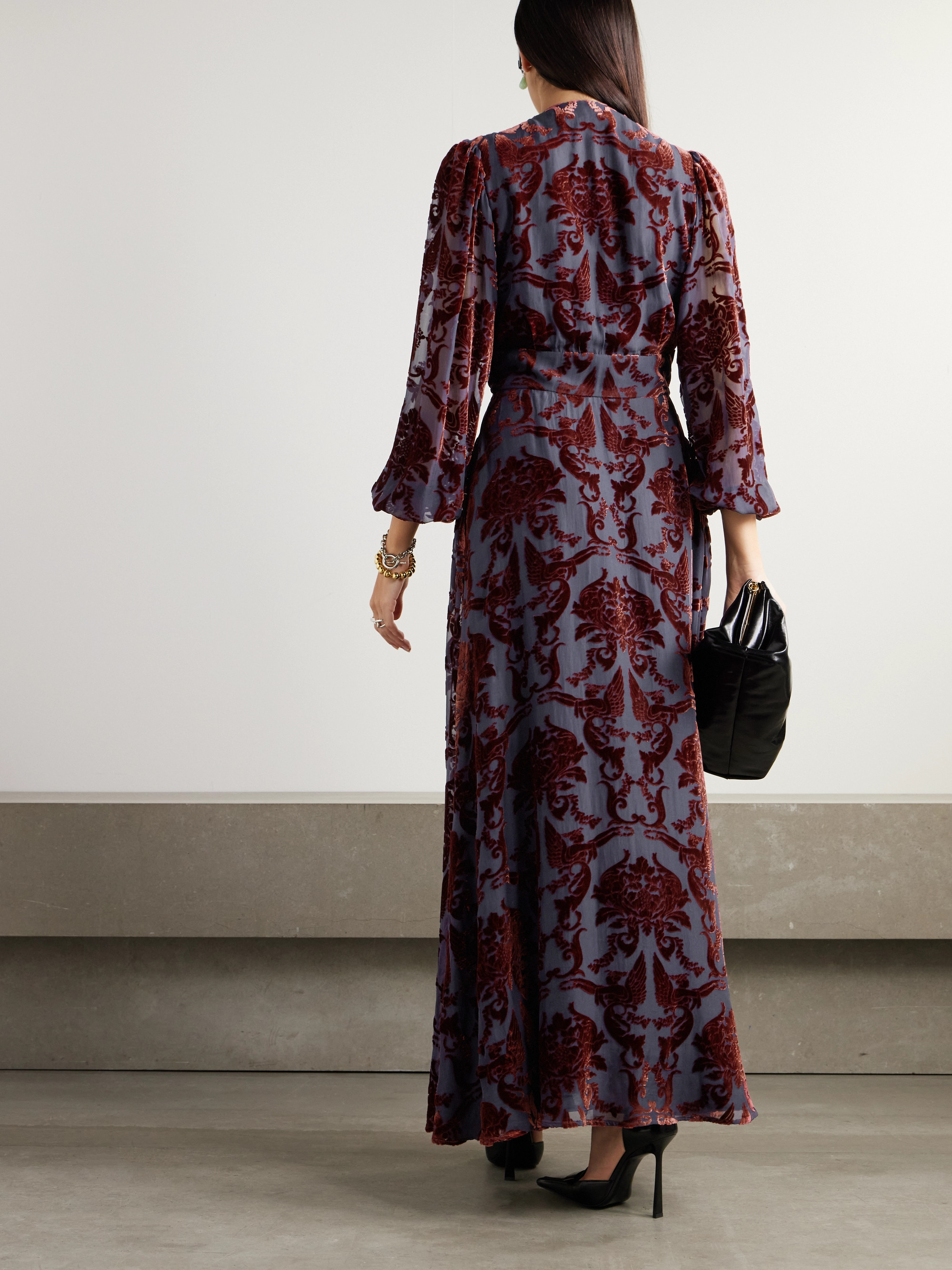 La DoubleJ Camerino devoré-velvet maxi dress thumbnail