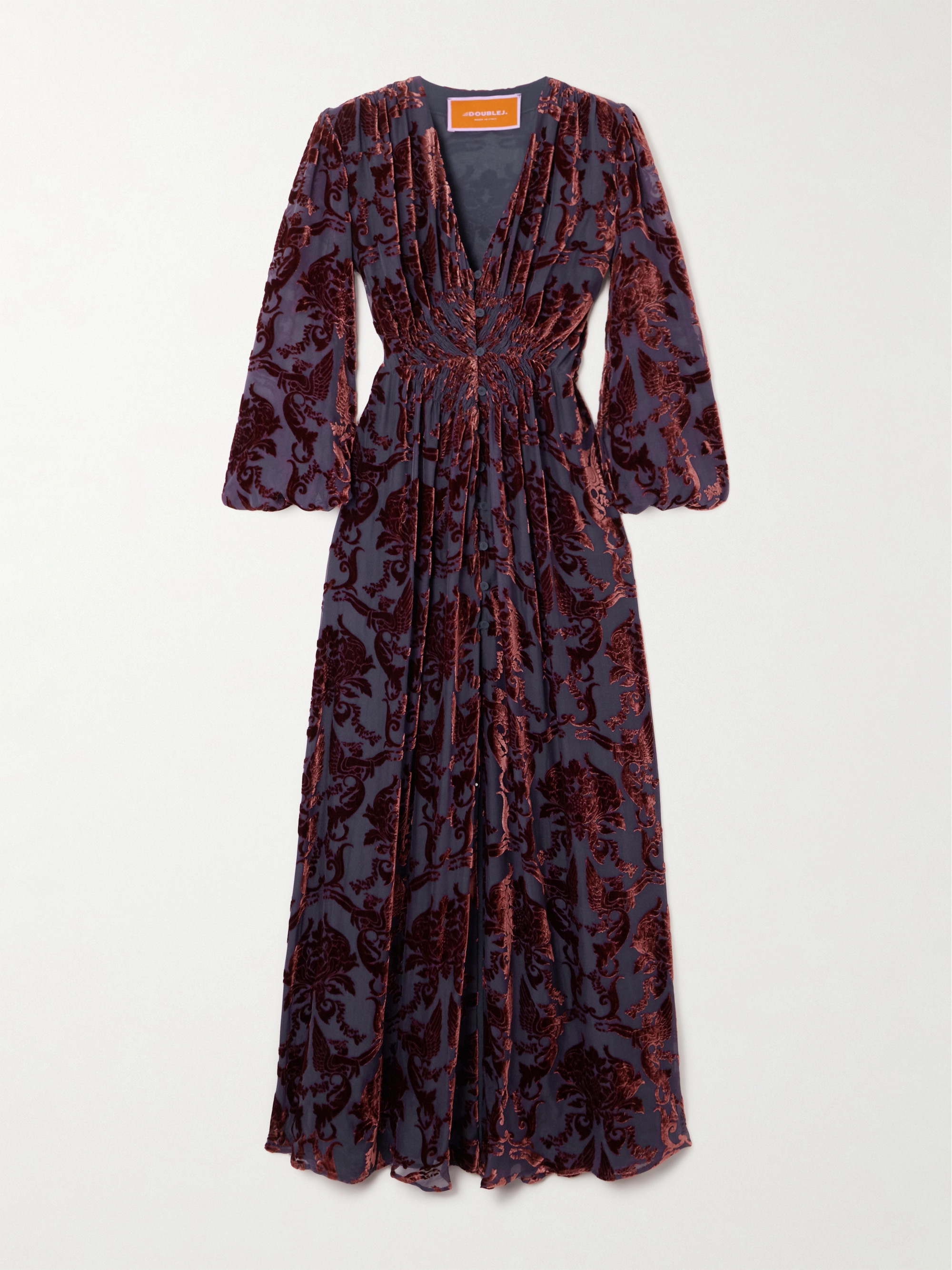 La DoubleJ Camerino devoré-velvet maxi dress thumbnail
