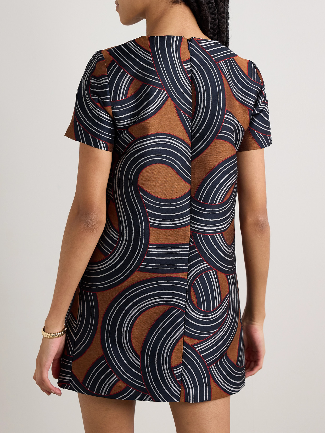 La Doublej Mini Swing Dress In Blue