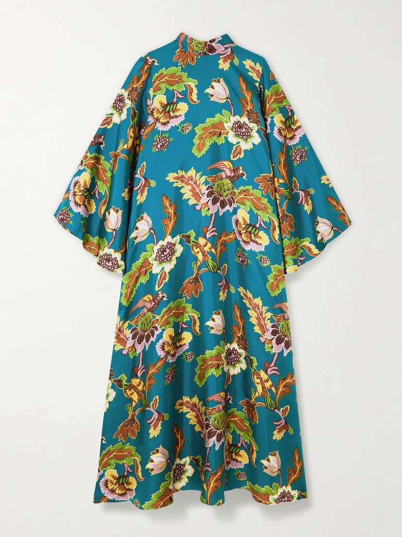 La DoubleJ Icon Magnifico Floral-print Silk-twill Midi Dress