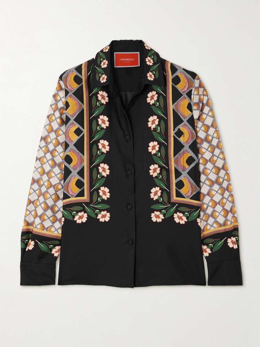 La DoubleJ Boy Printed Silk-twill Shirt