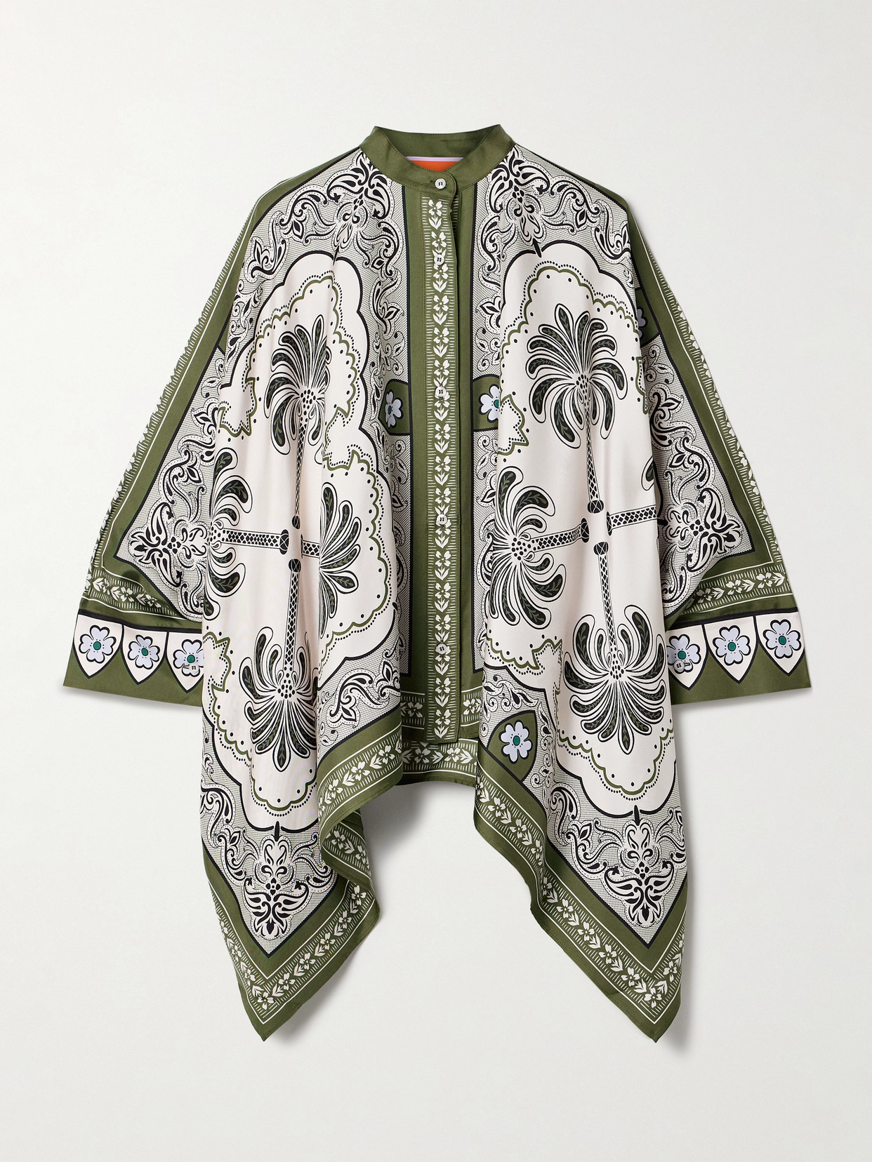 La Doublej Green Shirt With All-over Graphic Print In Green