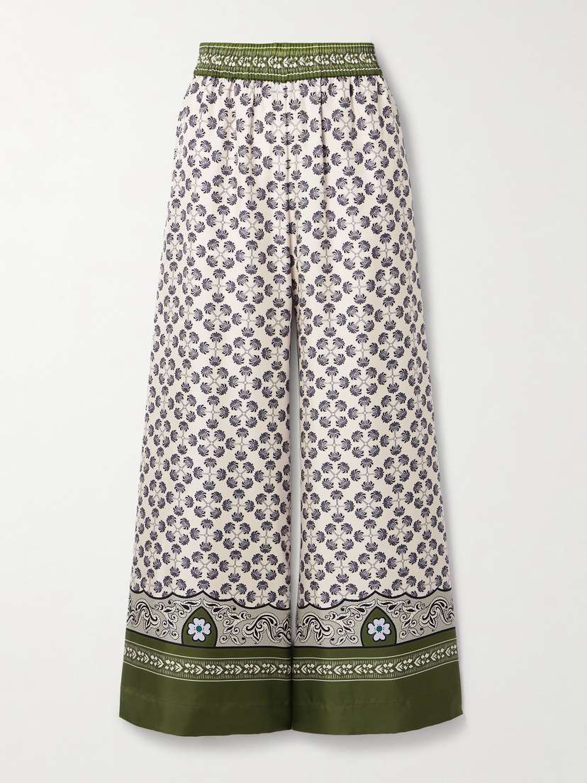 La DoubleJ Palazzo Printed Silk-twill Wide-leg Pants