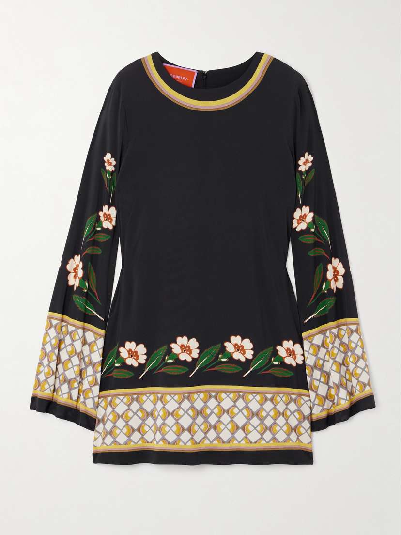 La DoubleJ Icon Supremes Printed Crepe Mini Dress