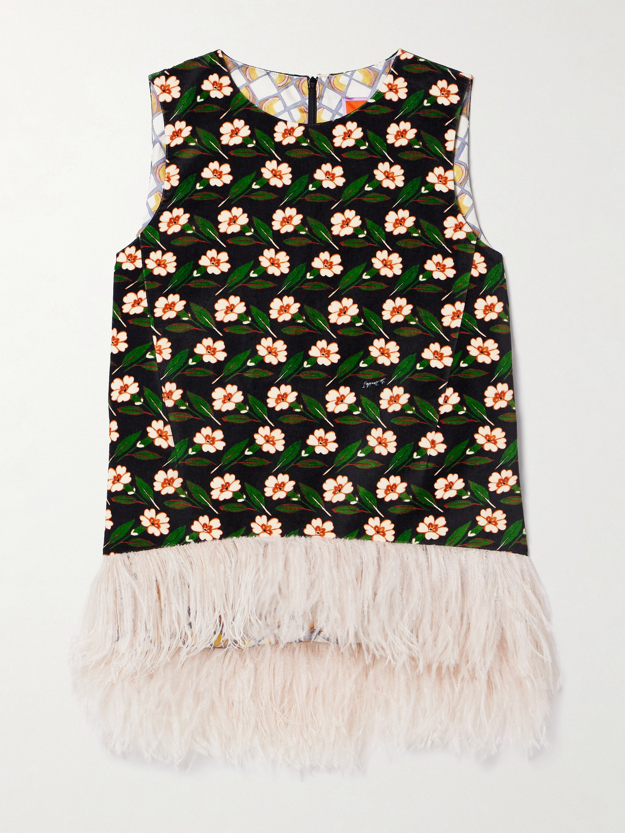 La Doublej La Scala Velvet Top In Green