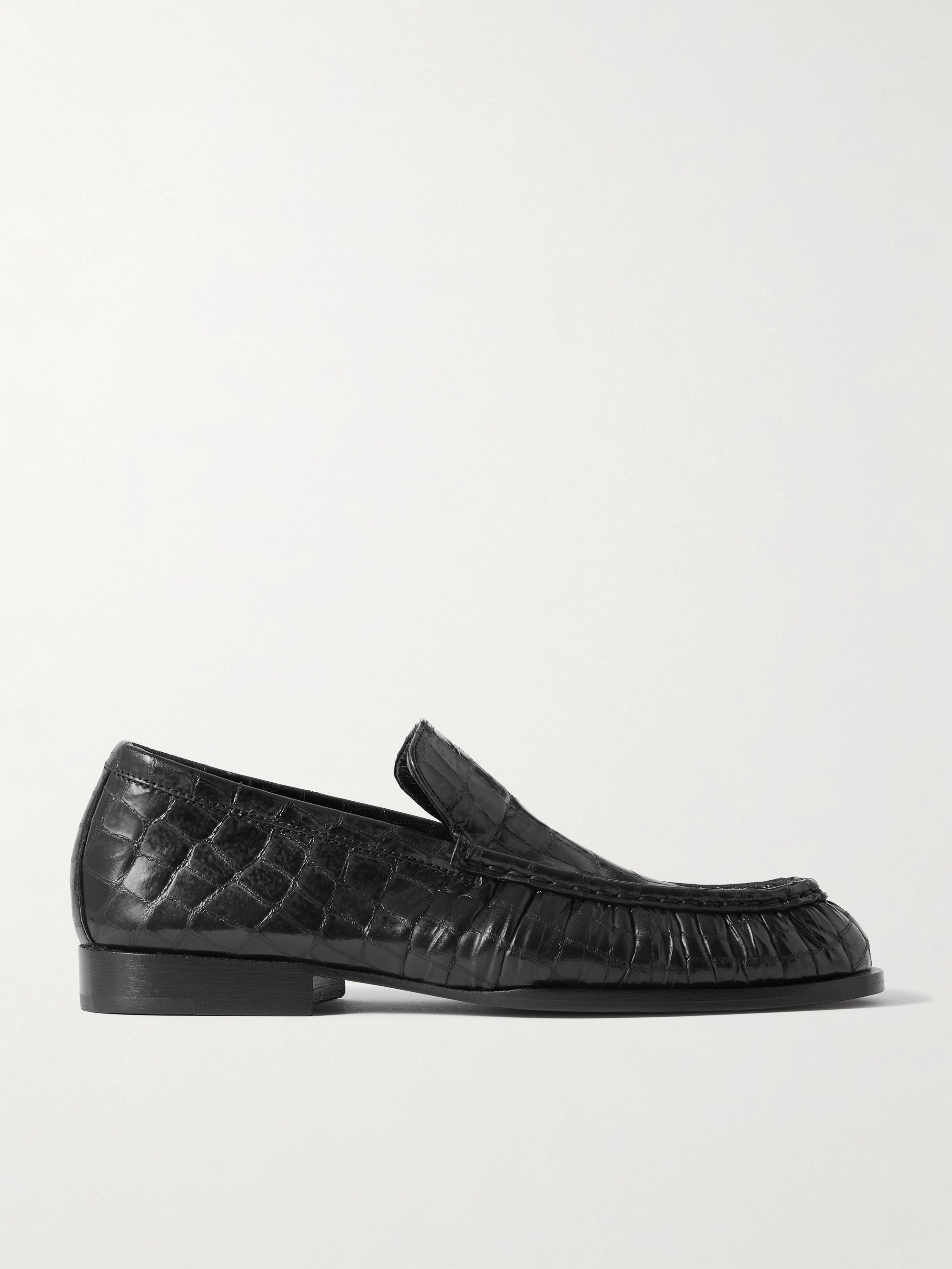 Dries Van Noten - Croc-effect patent-leather loafers | Plush