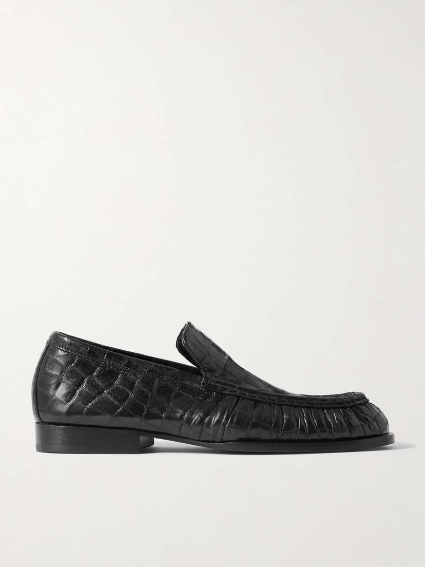Dries Van Noten Croc-effect Patent-leather Loafers