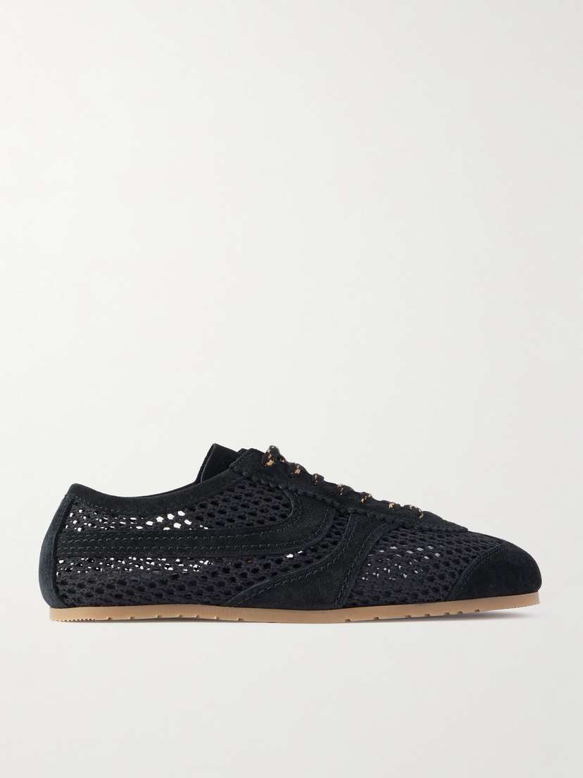 Dries Van Noten Suede-trimmed Crochet Sneakers