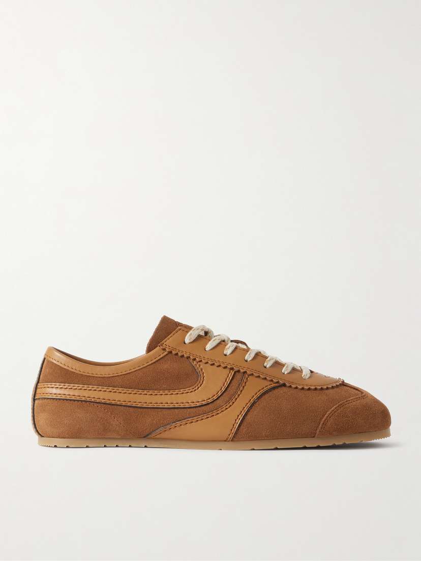 Dries Van Noten Leather-trimmed Suede Sneakers