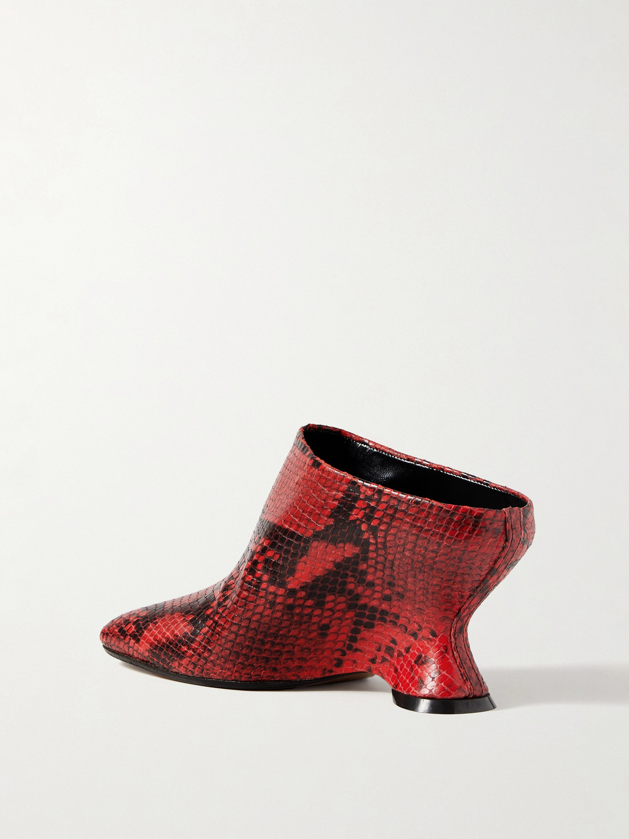 DRIES VAN NOTEN SNAKE-EFFECT LEATHER MULES