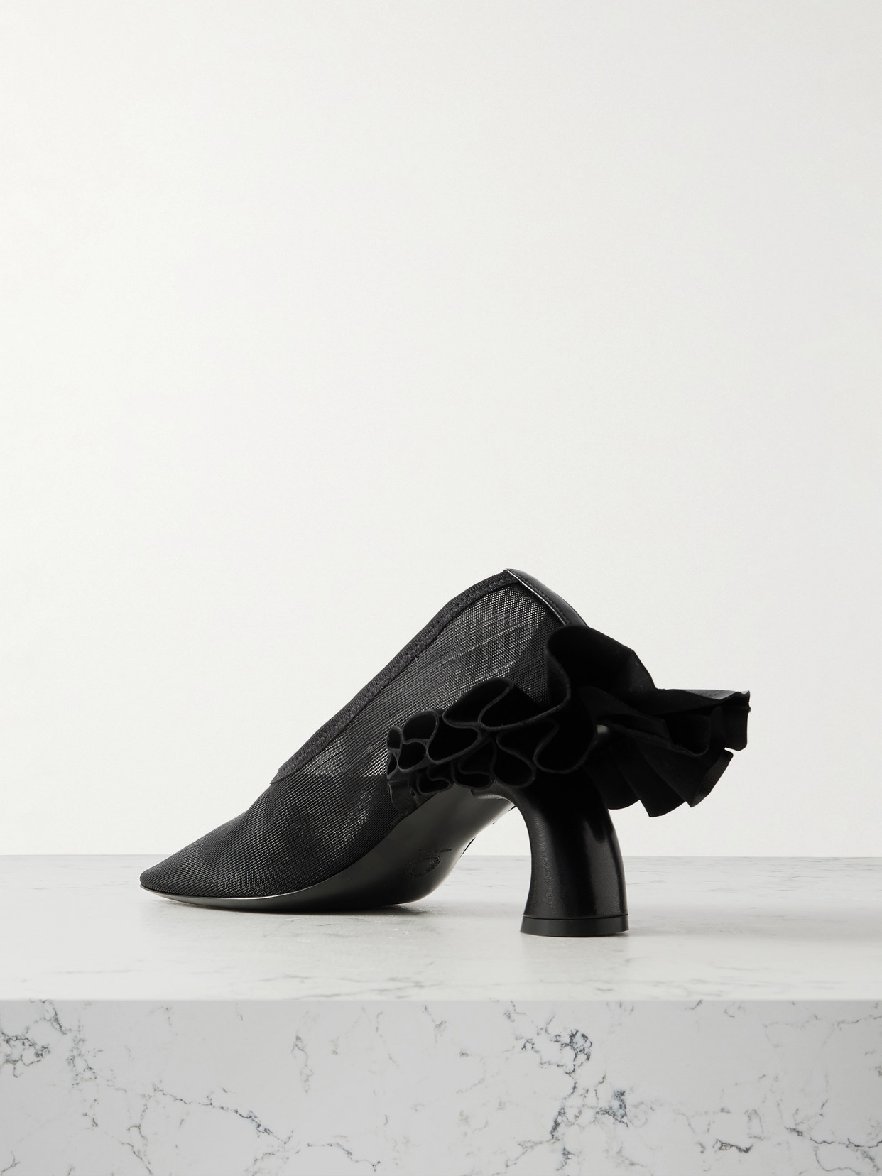 DRIES VAN NOTEN LEATHER-TRIMMED MESH PUMPS 