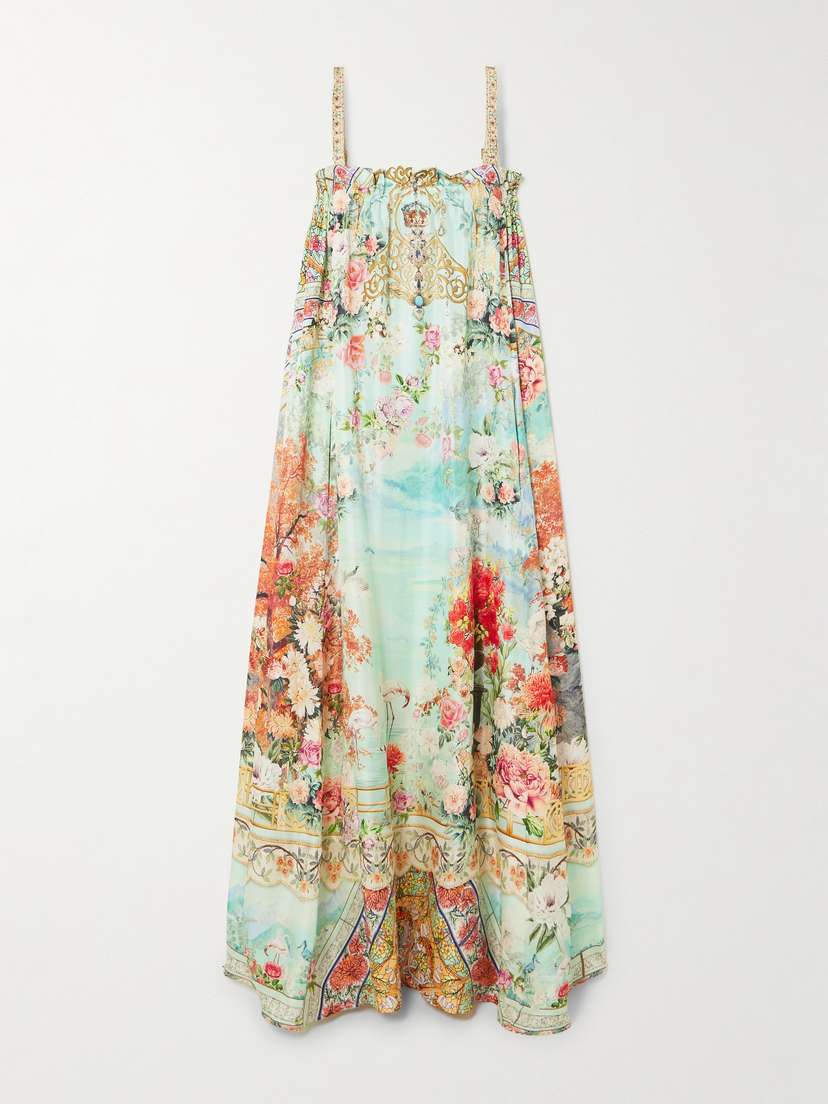 Camilla Crystal-embellished Printed Silk Maxi Dress