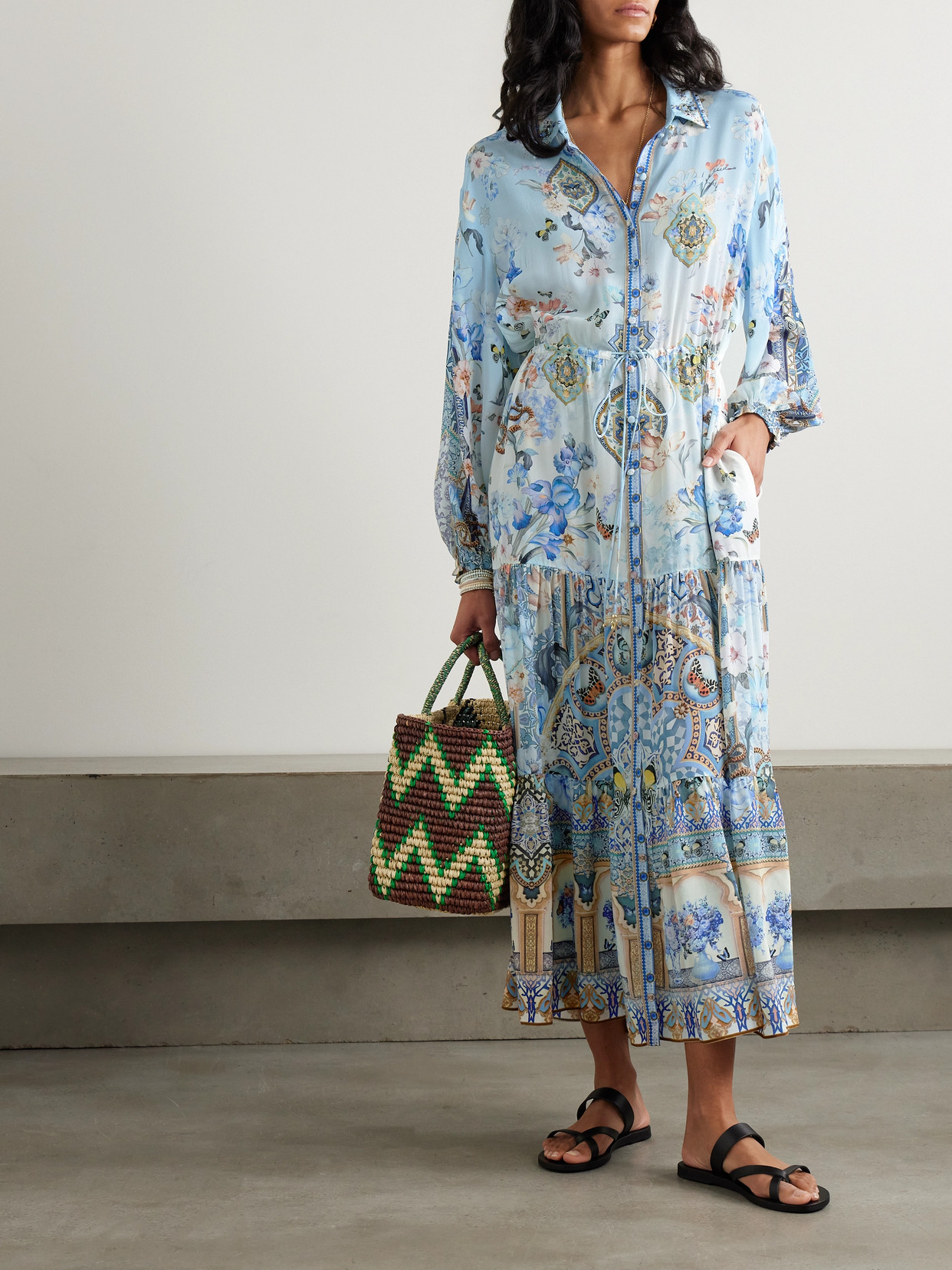 Camilla Tiered Long Shirt Dress Al Manial Palace Memoirs
