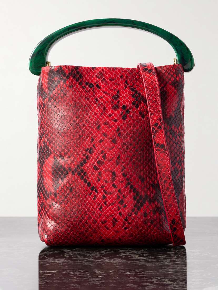 Dries Van Noten Snake-effect Leather Shoulder Bag