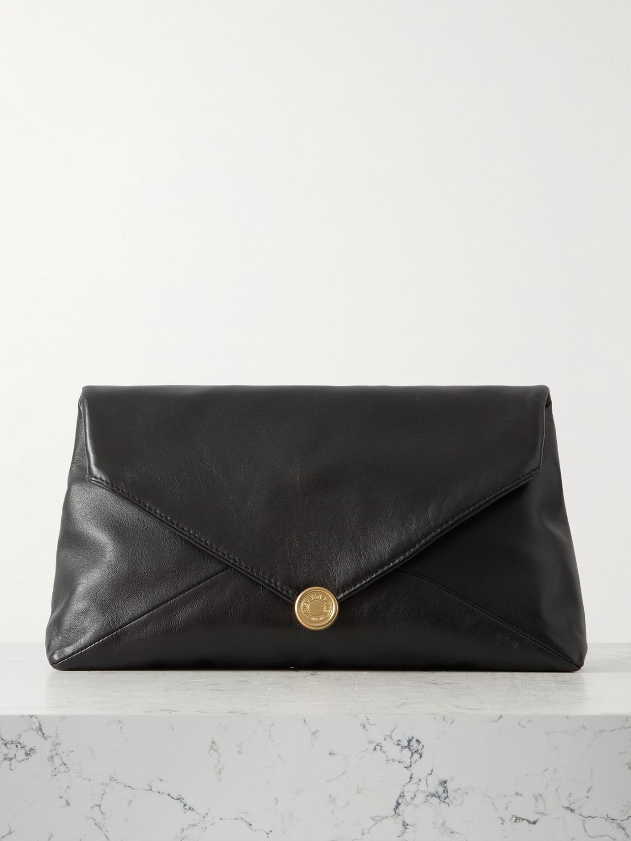 Dries Van Noten Textured-leather Clutch In Black